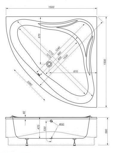 Ванна акрилова кутова Lexus 150x150 (А0045116) А0045116 фото