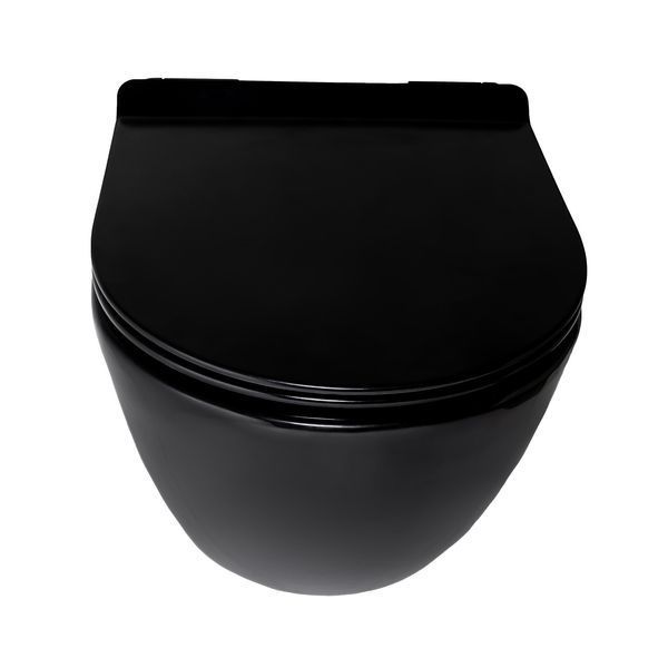 Унітаз підвісний Insana Grem Black (52х35.5х34) &mdash; Безстібковий (Rimless) А0057116 фото