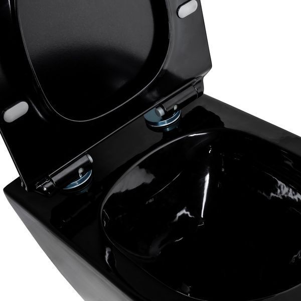 Унітаз підвісний Insana Grem Black (52х35.5х34) &mdash; Безстібковий (Rimless) А0057116 фото