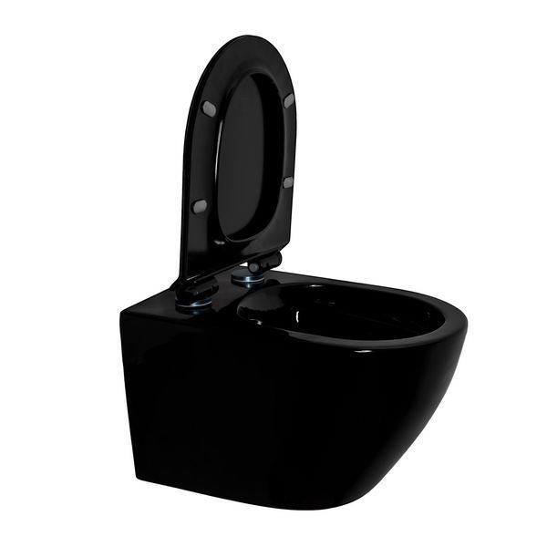 Унітаз підвісний Insana Grem Black (52х35.5х34) &mdash; Безстібковий (Rimless) А0057116 фото